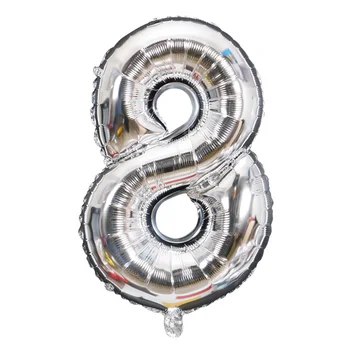 1 Kos 16-Inch Število Balon Srebrno Aluminijasto Folijo Balon Baby Tuš Dekoracijo Poroke, Rojstni Dan