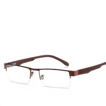 +100 +150 +200 +250 +300 +350 +400 Kvadratni Semi-Rimless Obravnavi Očala Za Unisex Kovinski Pol Platišča Presbyopic Očala Za Moške