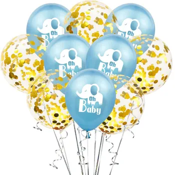 10pcs 12 Baby Tuš Latex Baloni 1. Rojstni dan Okraski otroci Oh Baby Blue Konfeti Ballon Spolu Razkrije Dobave