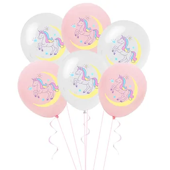 10pcs12 palčni 2.8 g samorog latex balon nastavite roza dekle rojstni dan luna vzorec zlati konfeti bleščica dekoracijo balon