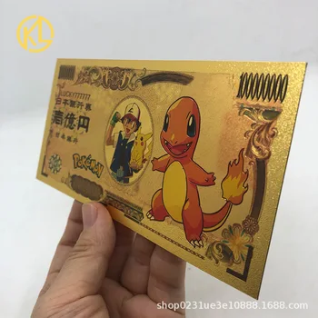 10styles Pokemon Zlato Folijo Spominskih Kovancev za Zbiranje Pikachu Številke Oboževalce Božična Darila, Risanka Japonski Anime Odraslih Igrače