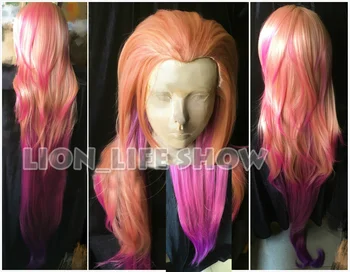 150 cm LOL Zoe Vidik Somrak, oranžna, roza, vijolična Mešane barve Cosplay polno lasuljo Novi Junak Gradient Sintetičnih las