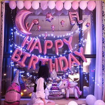 16inch Happy Birthday Party Balon Črke Rose Zlata Abeceda Folija Baloni Otroci Rojstni dan Dekoracijo Baby Tuš Globos