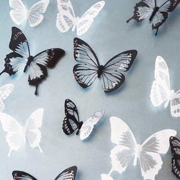 18pcs/veliko 3DEffect Kristalno Metulji Stenske Nalepke Beautiful Butterfly za Otroke Sobo, Stene Decals je Doma Okras Na Steni
