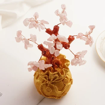 20 cm Feng Shui Kristalno Denarja, Bogastva, Sreče Drevesne Naravne Crystal Bonsaj Drevo Denarja za Office Home Namizno Dekoracijo Okraski