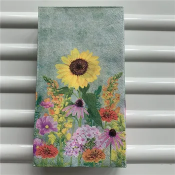 20 decoupage poroke vintage napkin papir elegantno tkiva vijolična zelena sončnično obrti rojstni serviete dekor 33*40 cm