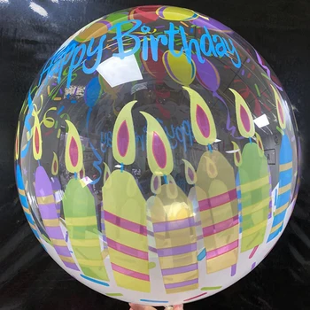 20 palčni Pregleden Balonom, Rojstni dan, je Baloon Tiskanja Mehurček Bobo Balon Srečen Rojstni dan Baloni svate Odlikovanja