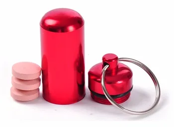 2000 kos/veliko Nepremočljiva Tabletke Primeru Drog Mikro Kovinsko Aluminijasto Pill Box Barvni Mix Keychain Tabletke Imetnika