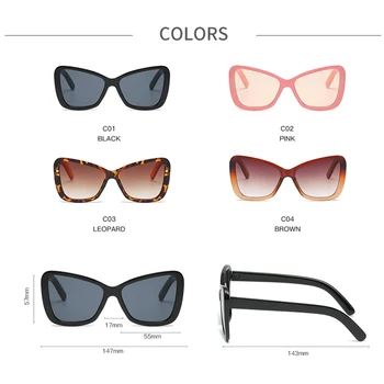 2022 Novi korejski Design sončna Očala Moških Trendy Jelly Pisane Velik Okvir sončna Očala Ženske Letnik Mačka Oči, sončna očala