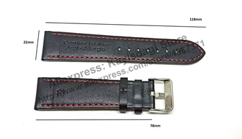 22 mm Black Usnje Watch Pasu Trak - Tissot Chrono XL - T1166171605702 , T1166173605100 , T1166173605106 , T1166173605109