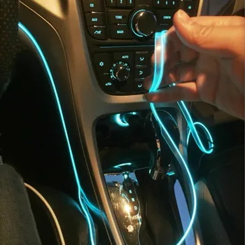 2m za Ford Explorer Osredotočiti 2 Focus 3 Fiesta Kuga Fusion Neon LED Avto Vzdušje Svetlobe Avto Notranje luči Trakovi Garland Vrv