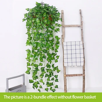 2pcs Umetne Zelene Rastline, ki Visi Ivy Listi iz Plastičnih Garland Umetno Sobi Doma Steno Pot Planter Vrt Notranja Zunanja Dekoracija