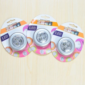 3 LED Baterija Napaja Brezžične Noč Luč Stick Tapnite Dotaknite Pritisni in Varnostne Omare Omara Avto Kuhinjske Stenske Svetilke