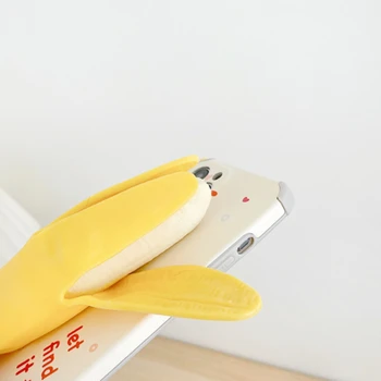 3D Srčkan Olupljene Banane Reliver Stres Primeru Telefon Za iPhone 12Pro 11 XS MAX XR 7 8 Plus Smešno Igrače Antistress Senzorično Mehko Pokrov