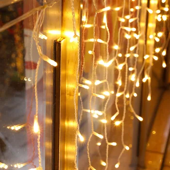 5M Božič Garland LED Zavese Ledenica Niz Luči Droop za 0,4-0,6 m 220V Vrtna Ulica Zunanji Dekorativni Praznik Luči EU Plug