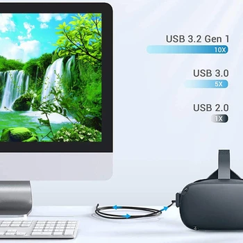 5m Visoke Kakovosti USB3.0 Tipa C Podatkovni Kabel usb je Hiter Prenos Datotek z USB Kabel, Primeren za Oculus Quest 2 VR Povezava