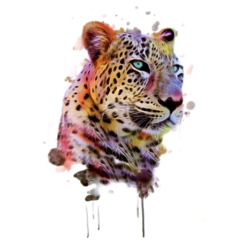 5pcs Leopard Nepremočljiva Začasne Tetovaže Nalepke Tatouage Temporaire Femme Srčkan Živali Flash Henna Tattoo, 3D Nalepke