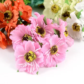 60Pcs Umetno Cvetje Mini Svile Daisy Cvet za Poročno cvetje, Poročne Matične Dekoracijo DIY Garland Scrapbooking Ponaredek Cvet