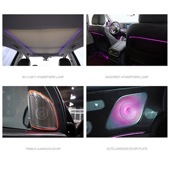 64 Barve LED 3D Visoko tonski Zvočnik Pokrov Za Mercedes Benz W167 GLE GLS AMG 2020 2021 GLE53 Kovinski Okoljske Svetlobe, Dekorativni Pokrov