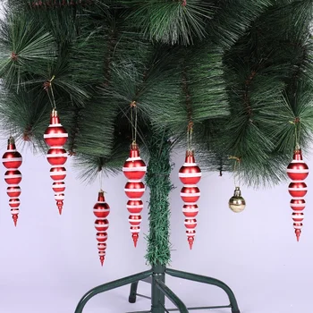 6Pcs/Paket 14 cm Božič Simulacije Naslikal Gourd Žogo Visi Drevo Ornament Pozimi Stranka Božič, Novo Leto, Okrasni Material