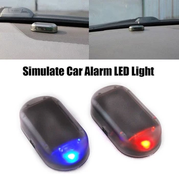 Avto Alarm LED Luči Varnostnega Sistema opozorilna Lučka Flash Pozor Ponaredek Sončne Energije Simulacije Anti-Theft Svetlobe Avto Dodatki