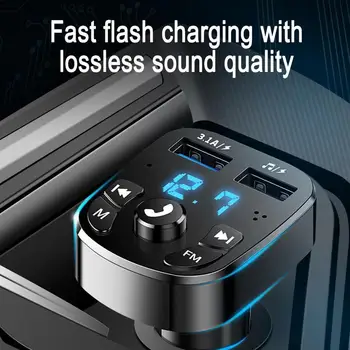 Avto Hands-free (prostoročni Brezžični Bluetooth, FM Oddajnik MP3 Polnilnik z Dvojno Opremljen Predvajalnik, Bluetooth, LED Zaslon Dual USB Avto Polnilec