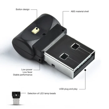 Avto Mini USB Avto Luči Auto Notranje Vzdušje Lahka Lahka, Prilagodljiva Neon osvetljenost Okolice PC Auto Pisane Luči Avto Opremo