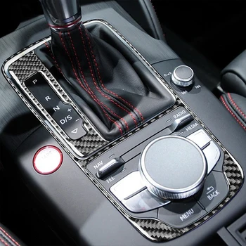 Avto Prestavna Plošča Okvir Pokrova Trim Dekoracijo iz Ogljikovih Vlaken Nalepke Avto, dodatna Oprema Za Audi A3 S3 RS3 8V 2013-2019 Črna