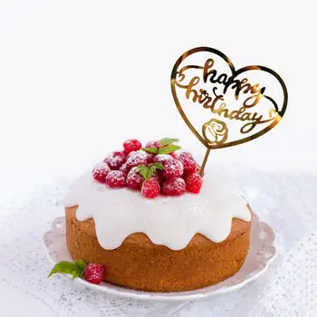 Barve Cvetja Happy Birthday Cake Pokrivalo Zlati Akril Rojstni Namizna Dekoracija Za Baby Tuš Pecilni Dobave