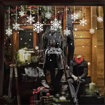 Božič Snežinka Vzorci Dekorativne Stenske Nalepke za Steklo Okna in Vrata v Pomlad Festival Božič Ornament