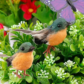 Božični Okraski, Simulacije Malo Robin Ptica, Vrt, Vrtnarjenje Pero Bombaž Ptica Dekoracijo Obrt Okraski