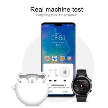 Brezžične Bluetooth Slušalke Polje Primeru Mini Brezplačno Polje Za Huawei Freebuds3 Brezžične Bluetooth Slušalke Silikonski Spusti Varstvo