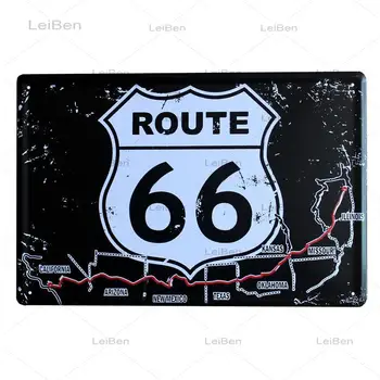 Država Zemljevid Podzemne Kovinske Tin Prijavite se Nam Route 66 Letnik Plaketo Bar Pub Klub Garaža Wall Art Plakat Dekorativne Stenske Nalepke 30X20Cm