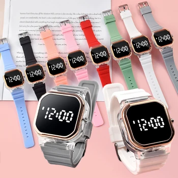 Elektronski Ure za Ženske, Moške LED Square Šport Nepremočljiva Watch Obleko Digitalni Zapestnico Watch Silikonski Pašček za ročno uro Ura