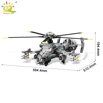 HUIQIBAO 1161PCS Ogenj Napad Helikopterji Borec Gradnik Vojaške Vojske Mesto Letalo Letalo Model Opeke Otroci Igrače