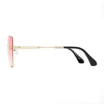 JM 2022 Nov Modni Velikih Kvadratnih Ženske sončna Očala Prevelik Gradient Objektiv Roza blagovne Znamke Rimless Design Odtenki UV400