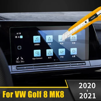 Kaljeno Steklo Nalepke Za Volkswagen VW Golf 8 MK8 2020 2021 GTI R R-line Avto Navigacija GPS LCD Stražar Zaščitna Oprema