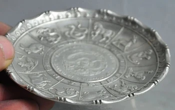 Kitajski fengshui tibera silver 12 nebesno živali zmaj zver kip kovanec Ploščo Družino za Božič ornament
