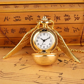 Malo Srčkan Ogrlica Vrh Luksuzni Nemoteno Golden Watch Žogo Quartz žepna ura Obesek z Verigo Darila za Moške, Ženske, Otroci reloj