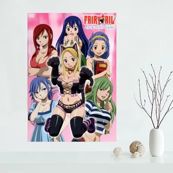 Moda po Meri Fairy Tail Japonske Anime Platno Slikarstvo Plakat Krpo Svilene Tkanine Wall Art Plakat za Dom Dekor