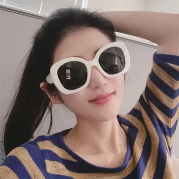 Moda Velika Okvir Beli Oval Panda sončna Očala Ženske Letnik Krog Luksuzni Odtenkov za Moške Debelo Gafas De Sol Hombre UV400