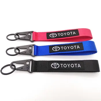 Modni Slog Za Toyota mobilni telefon Vrvica za opaljivanje tega dirkalnika, Keychain ID Kartico Vratu Traku Vezene Key Ring Darilo Za Prijatelja