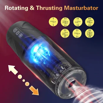 Moški Masturbator Samodejno Z Vibracijami Teleskopsko Vrtenja Električnega Realistično 3D Teksturo, Vagina Stroker Spolnih Igrač Za Moške