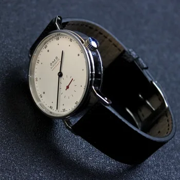 N M Logotip S Preprosto Bauhaus Slog Watch TANGOMAT Serije 601 Automatic Mehanski Moške Gledajo Safir Watch Ogledalo Usnjeni Trak