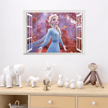 Najnovejši Disney Zamrznjeno 2 Princesa 50*70 cm Okno Stenske Nalepke Za Otroke Sobe Doma Dekor Risanka Elsa Stene Decals je Diy Pvc Plakat