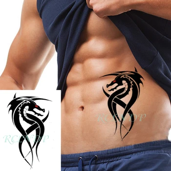 Nepremočljiva Začasni Tattoo Nalepke Black Dragon Živali Design Ponaredek Tattoo Flash Tatto Roko, Nogo, Body Art za Dekle Ženske Moški