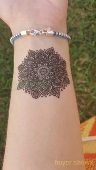 Nepremočljiva Začasni Tattoo Nalepke seksi clavicle lotus henan mandala totem tatto flash tattoo ponaredek tetovaže za dekle ženske
