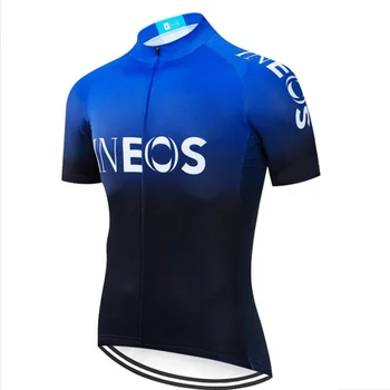 Nov Kolesarski Dres Komplet INEOS Oblačila Rokav Obleka Kolo maillot Kolesarjenje Jersey hlače, hlače z Oprsnikom Usposabljanje Dihanje