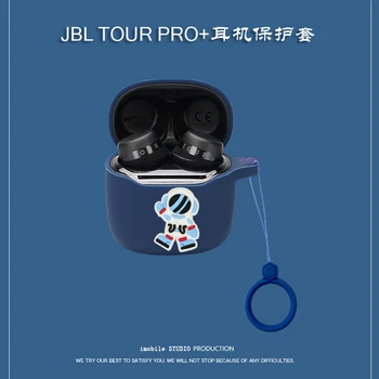 Nova Risanka Astronavt Primeru Za JBL PRO Tour+ TWS Res Brezžične Bluetooth Slušalke Silikonski Polni Zaščitni Pokrov wiht Keychain