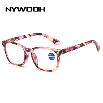 NYWOOH Anti Modra Svetloba Obravnavi Očala Ženske Modni Tisk Presbyopia Očala Ženski Bralec Očala Dioptrije +4.0